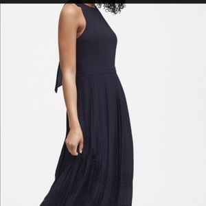 BANANA REPUBLIC NAVY LASER CUT MIDI DRESS SIZE 2